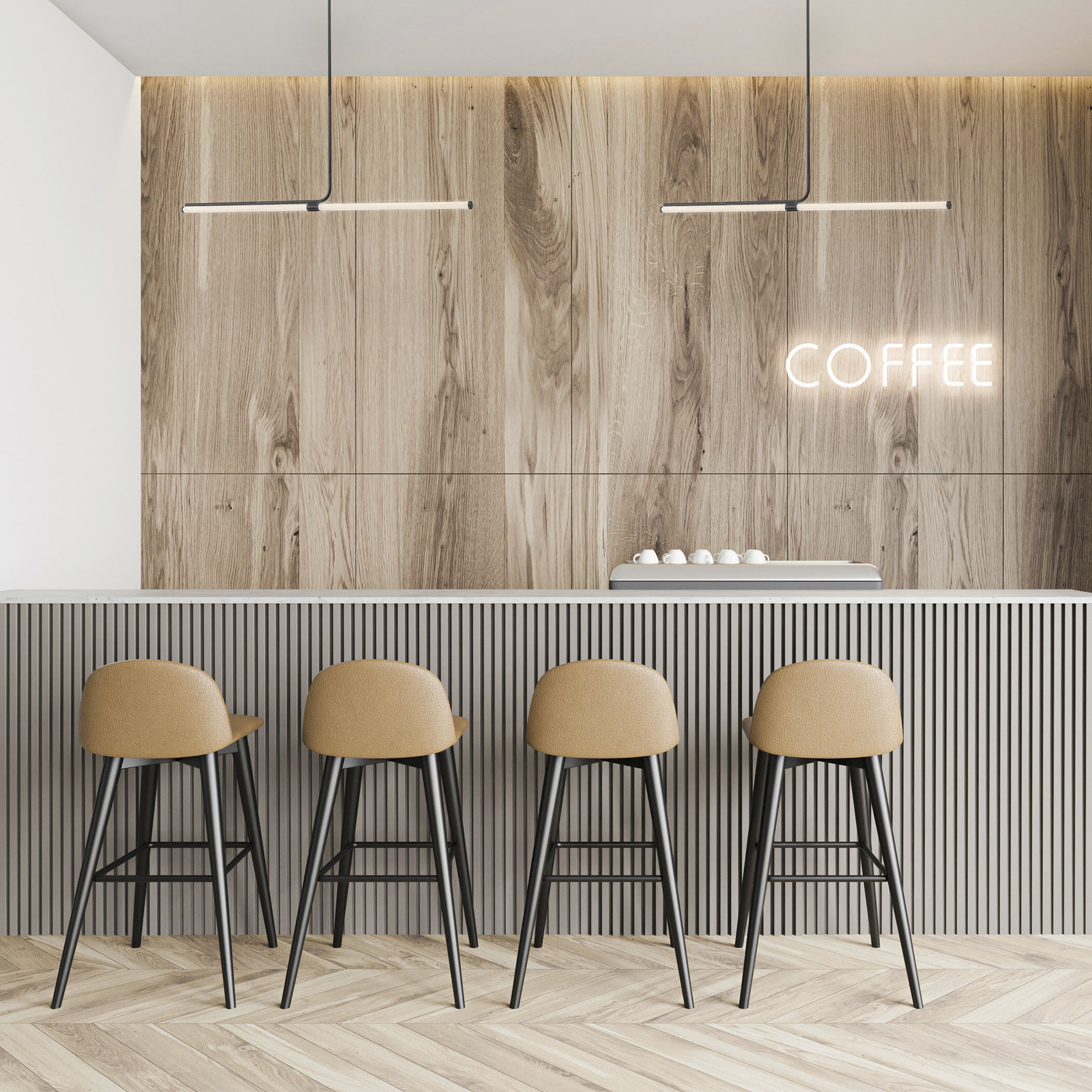 Corvette LED 48 inch Matte Black Horizontal Pendant Ceiling Light