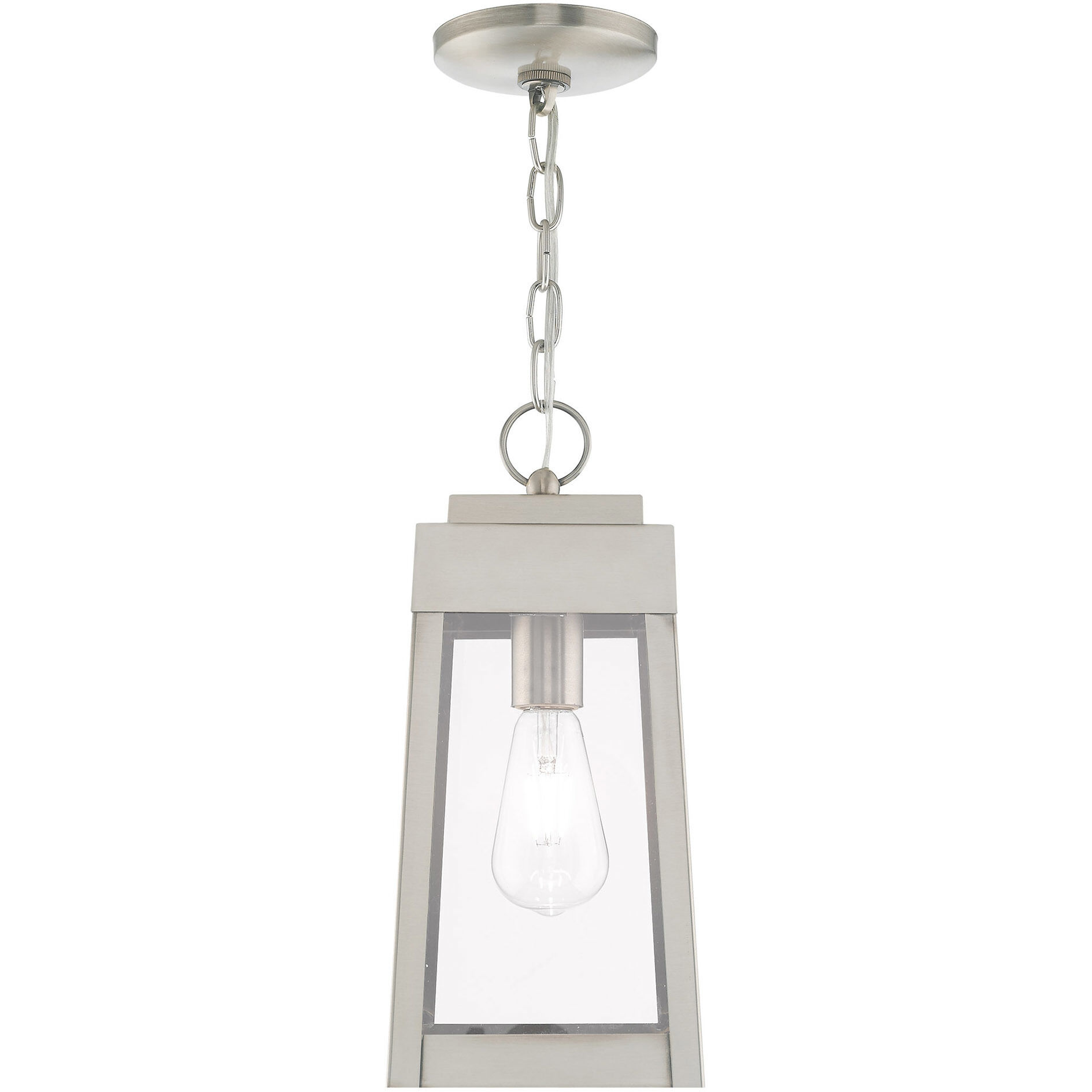 Oslo 1 Light 6 inch Brushed Nickel Outdoor Pendant Lantern