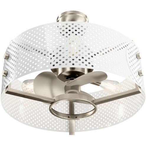 Eyrie 13 inch Brushed Stainless Steel with Silver Blades Ceiling Fan
