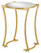 Lenox 17 inch Grecian Gold Leaf/Antique Mirror Side Table
