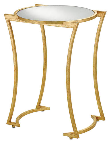 Lenox 17 inch Grecian Gold Leaf/Antique Mirror Side Table