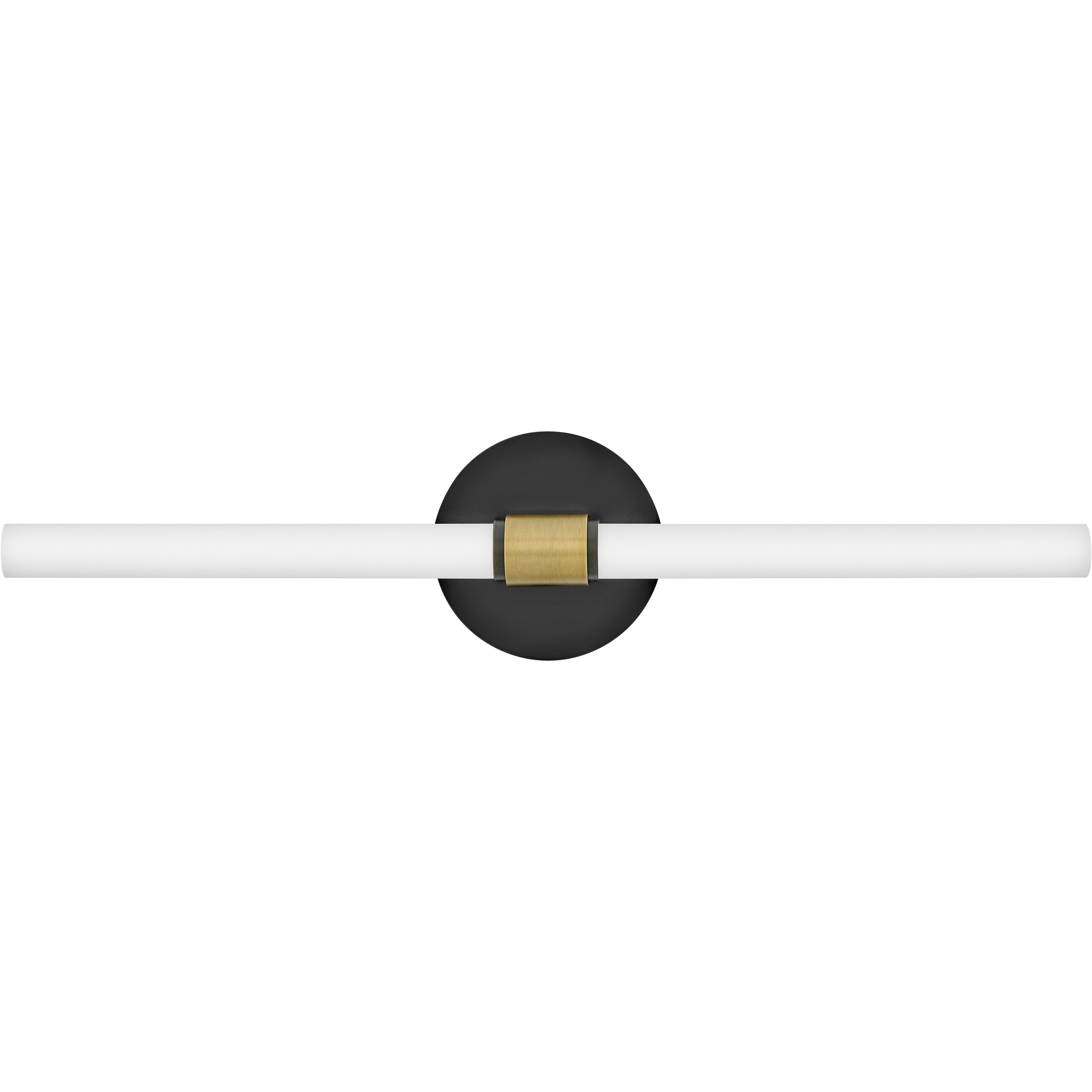 Kai LED 24.5 inch Black with Lacquered Brass Bath Wall Light