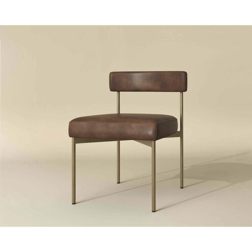 Seneca Antique Brass / Bravo Cognac Dining Chair