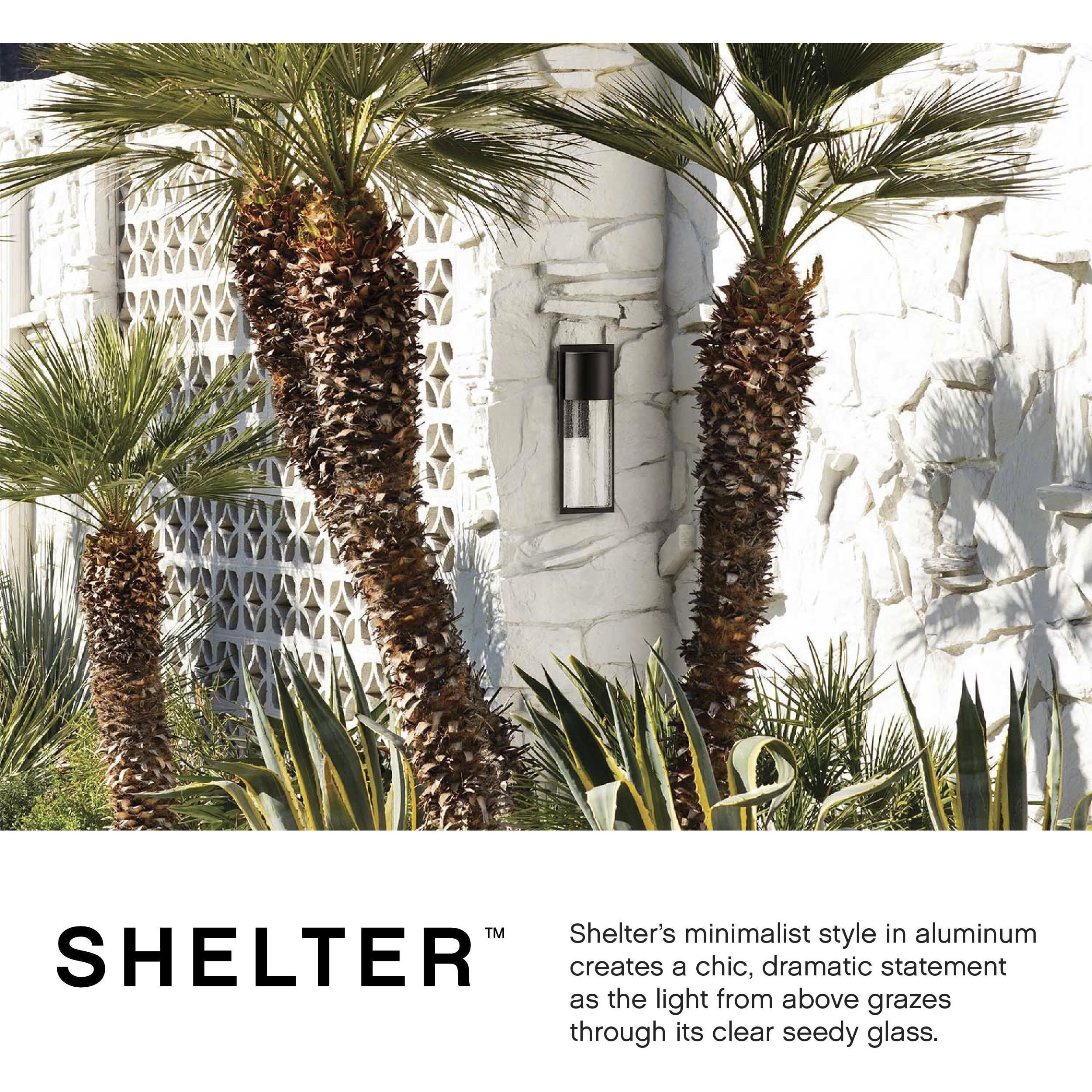 Shelter LED 13 inch Black Outdoor Wall Mount Lantern, Small