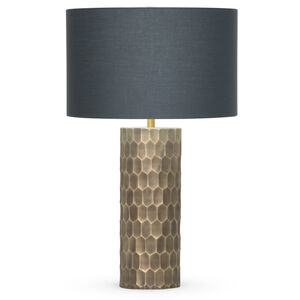Ireland 27 inch 150.00 watt Dark Hand-Etched Brass Plated Table Lamp Portable Light