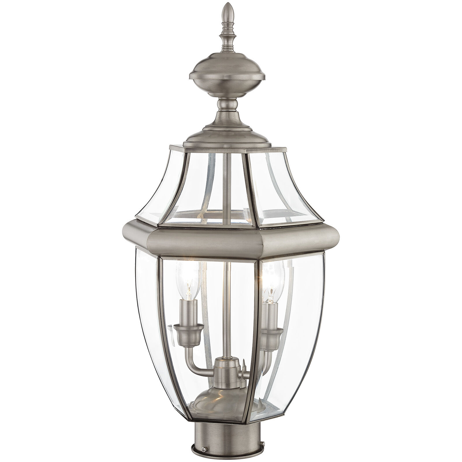 Monterey 2 Light 22 inch Brushed Nickel Outdoor Post Top Lantern