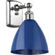 Ballston Plymouth Dome 1 Light 8 inch Polished Chrome Sconce Wall Light in Matte Blue