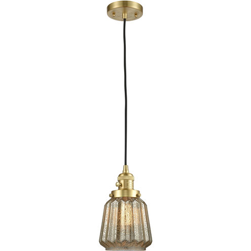 Franklin Restoration Chatham LED 6 inch Satin Gold Mini Pendant Ceiling Light in Mercury