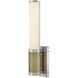 Zevi LED 5 inch Polished Nickel with Lacquered Brass Vanity Light Wall Light, Vertical