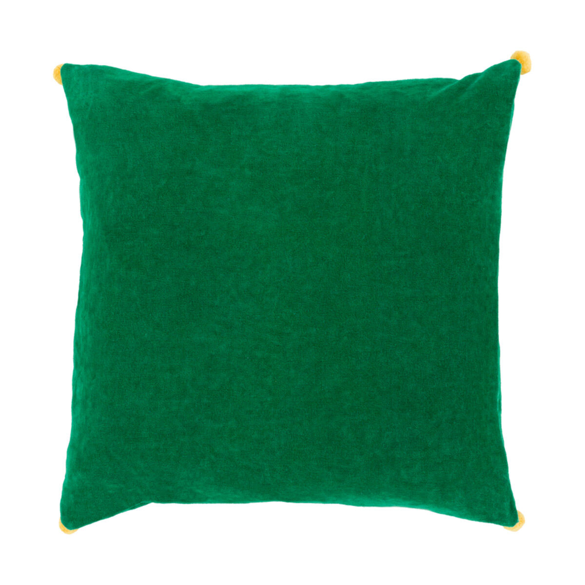 Velvet Poms 18 X 18 inch Grass Green/Saffron Pillow Kit