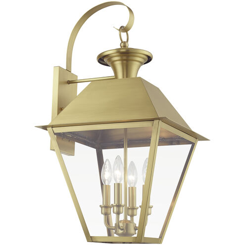 Wentworth 4 Light 28 inch Natural Brass Outdoor Extra Wall Lantern, Extra Large