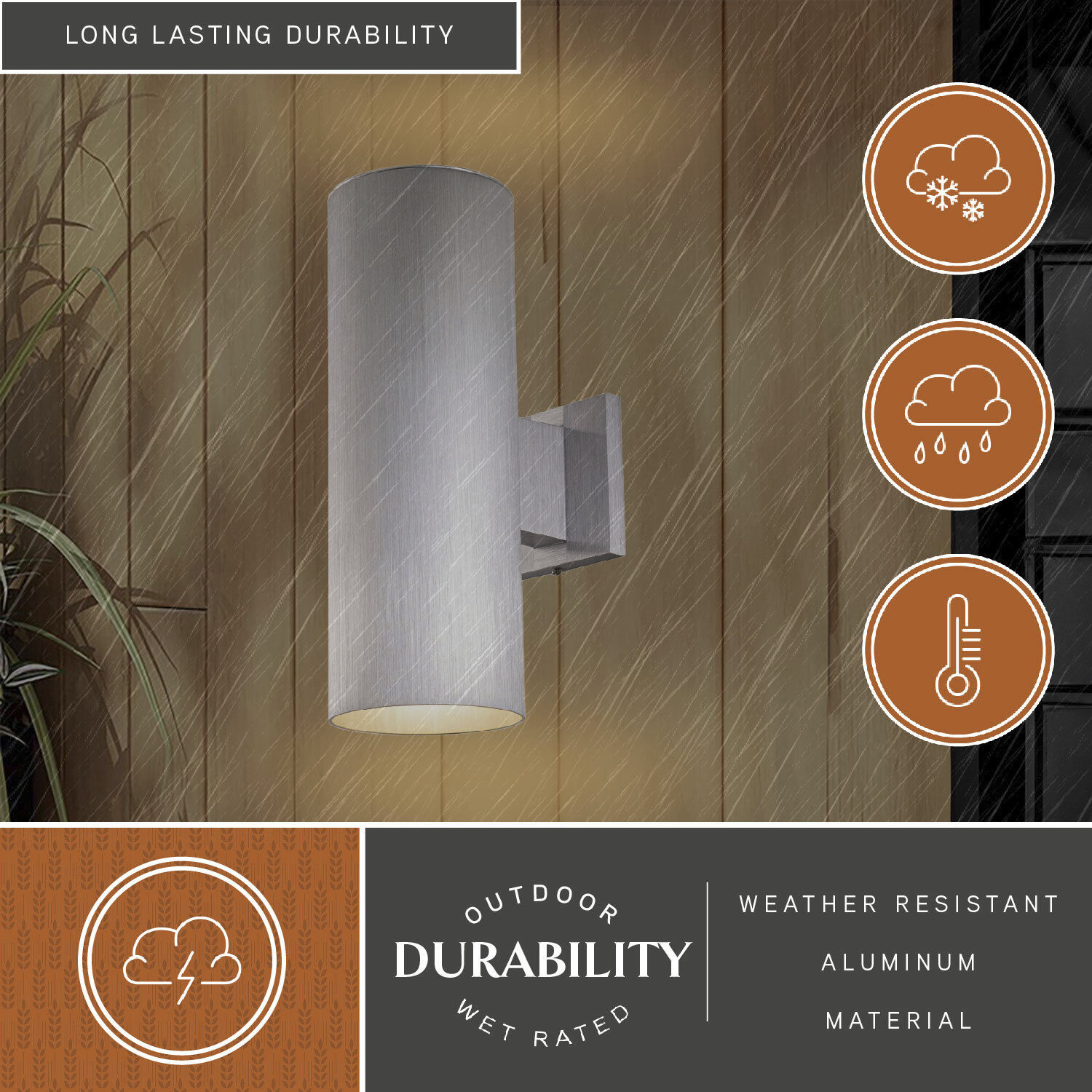 Chiasso LED 14.25 inch Satin Aluminum Outdoor Wall