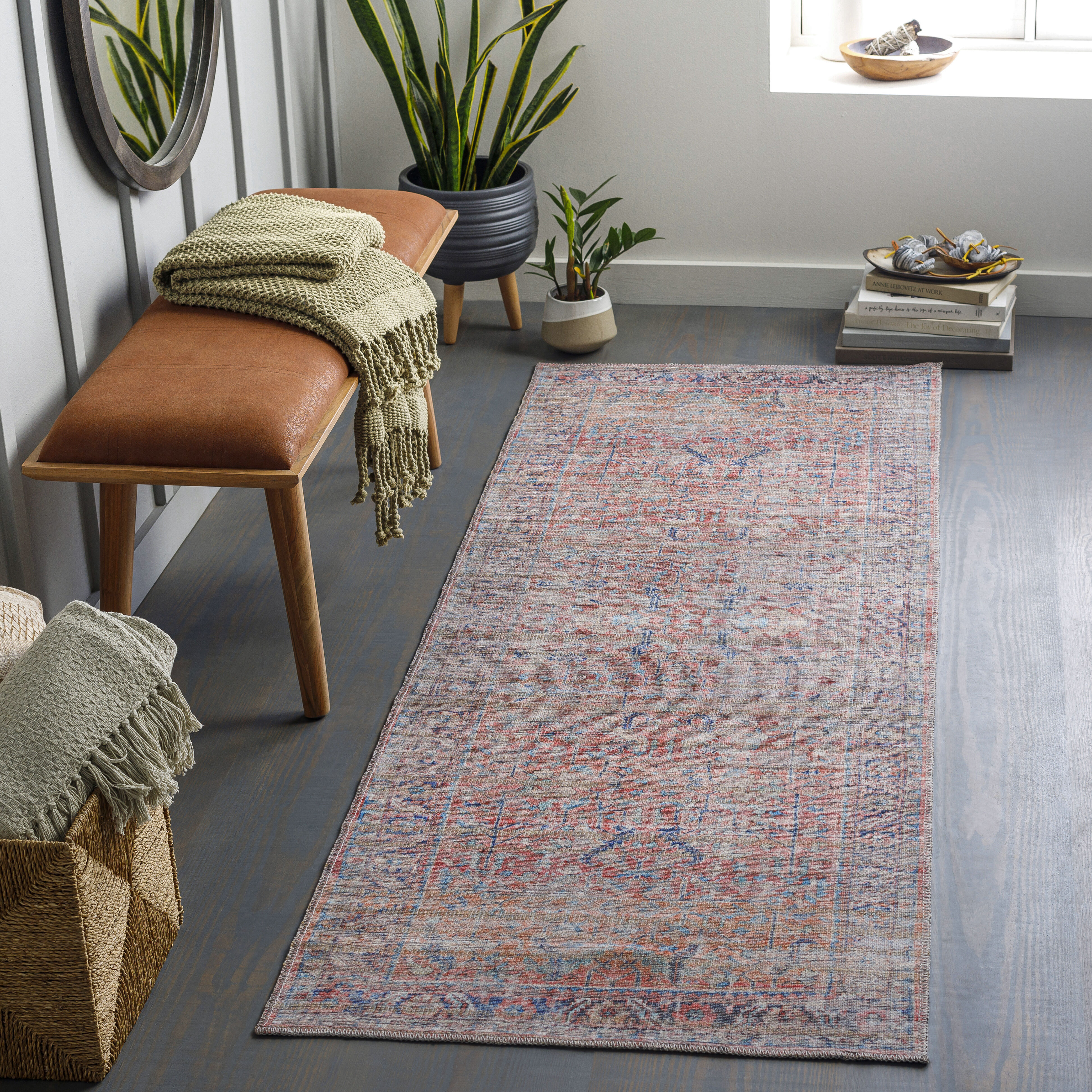 Cobb 87 X 31 inch Blue Rug in 2.5 x 8, Runner