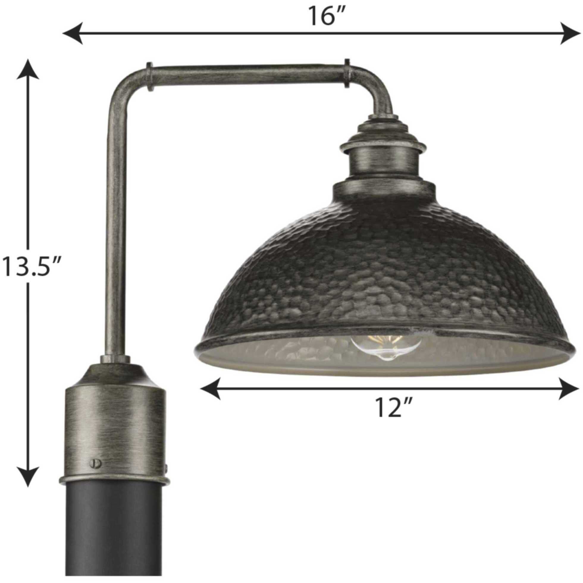 Englewood 1 Light 16 inch Antique Pewter Outdoor Post Lantern