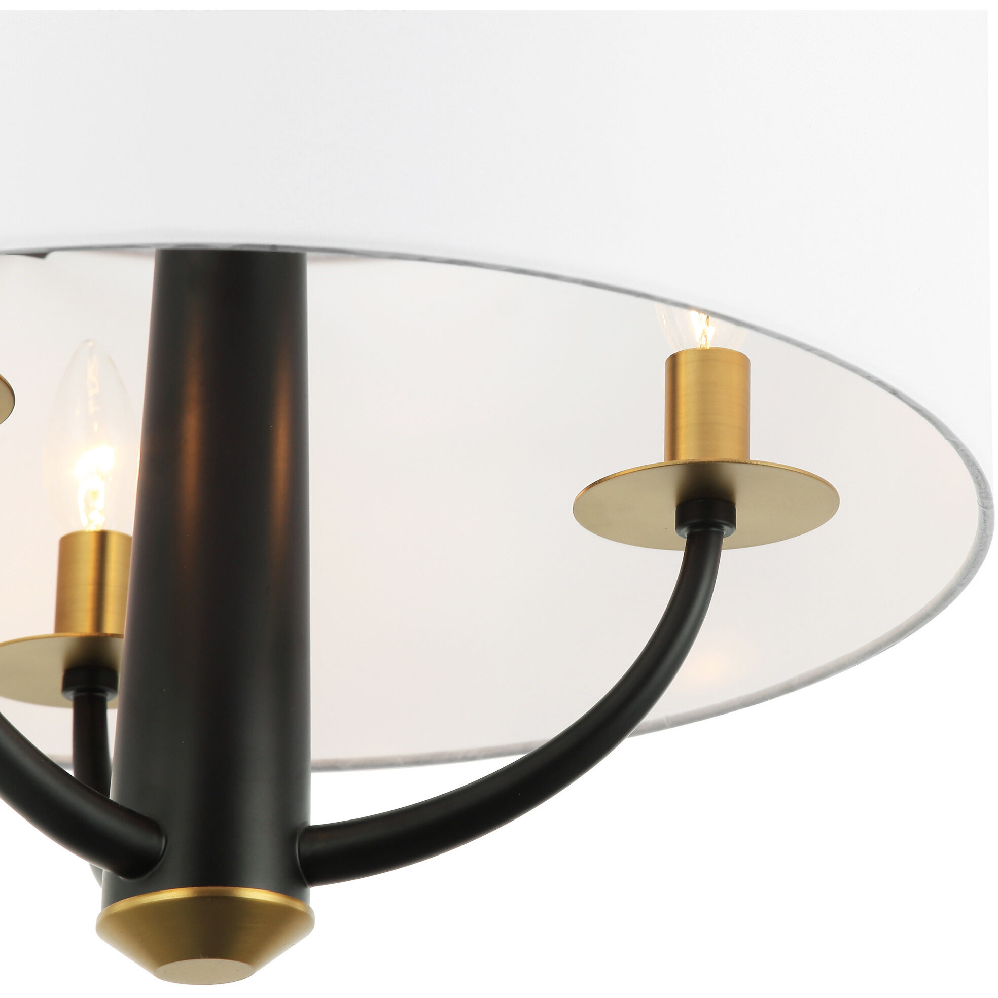 Patchwork 3 Light 18 inch Black with Satin Brass Pendant Ceiling Light in Black/Satin Brass