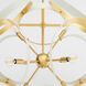 Domain 8 Light 30 inch Studio White and Aged Brass Pendant Ceiling Light
