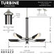 Turbine 5 Light 28 inch Coal With Brushed Nickel Chandelier Ceiling Light