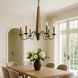 Dinner at 6 Light 38 inch Heritage Bronze and White Oak Chandelier Ceiling Light