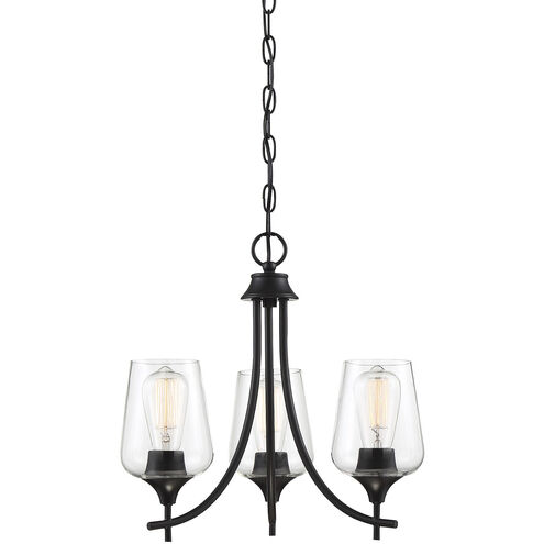 Octave 3 Light 18 inch Matte Black Chandelier Ceiling Light, Essentials