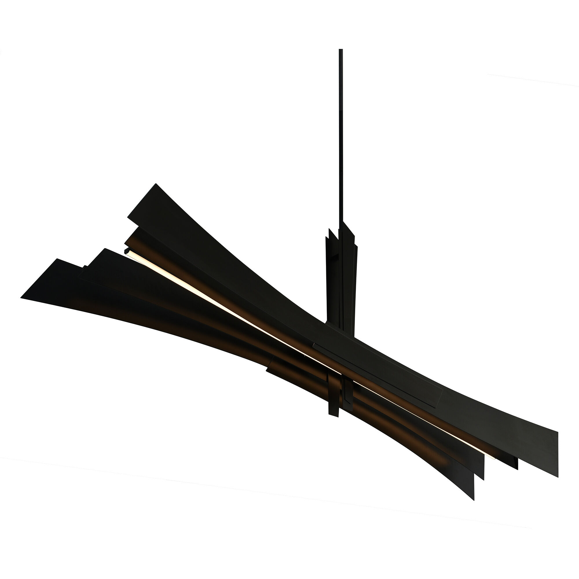 Solara LED 72 inch Black Chandelier Ceiling Light