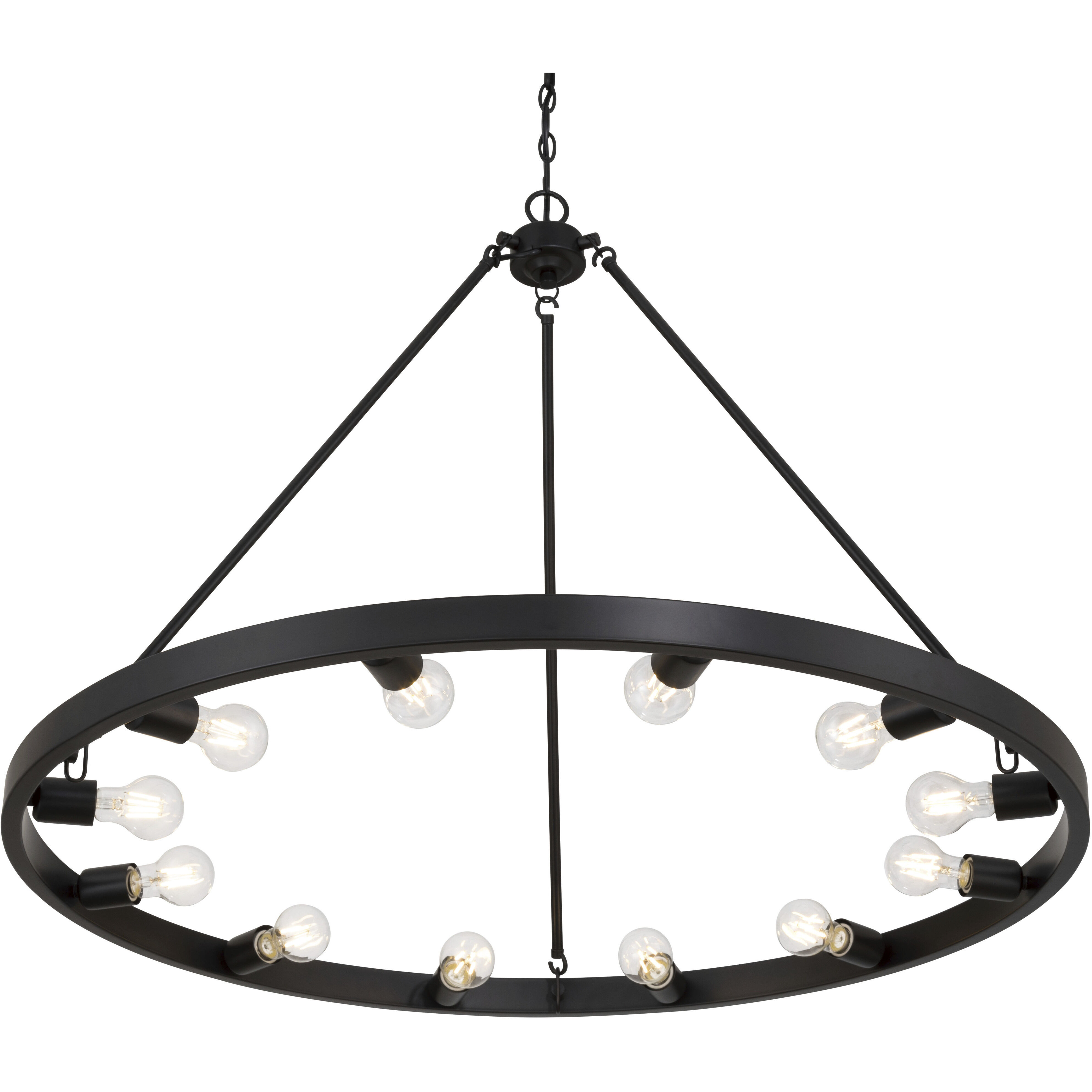 Castile 12 Light 40 inch Matte Black Chandelier Ceiling Light