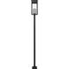 Nova 4 Light 120.75 inch Black Outdoor Post Mounted Fixture in Clear Glass