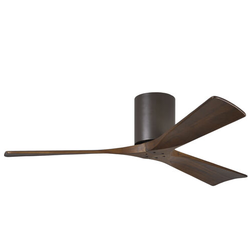 Atlas Irene-3H 52 inch Textured Bronze with Walnut Tone Blades Ceiling Mount Paddle Fan, Flush Mounted