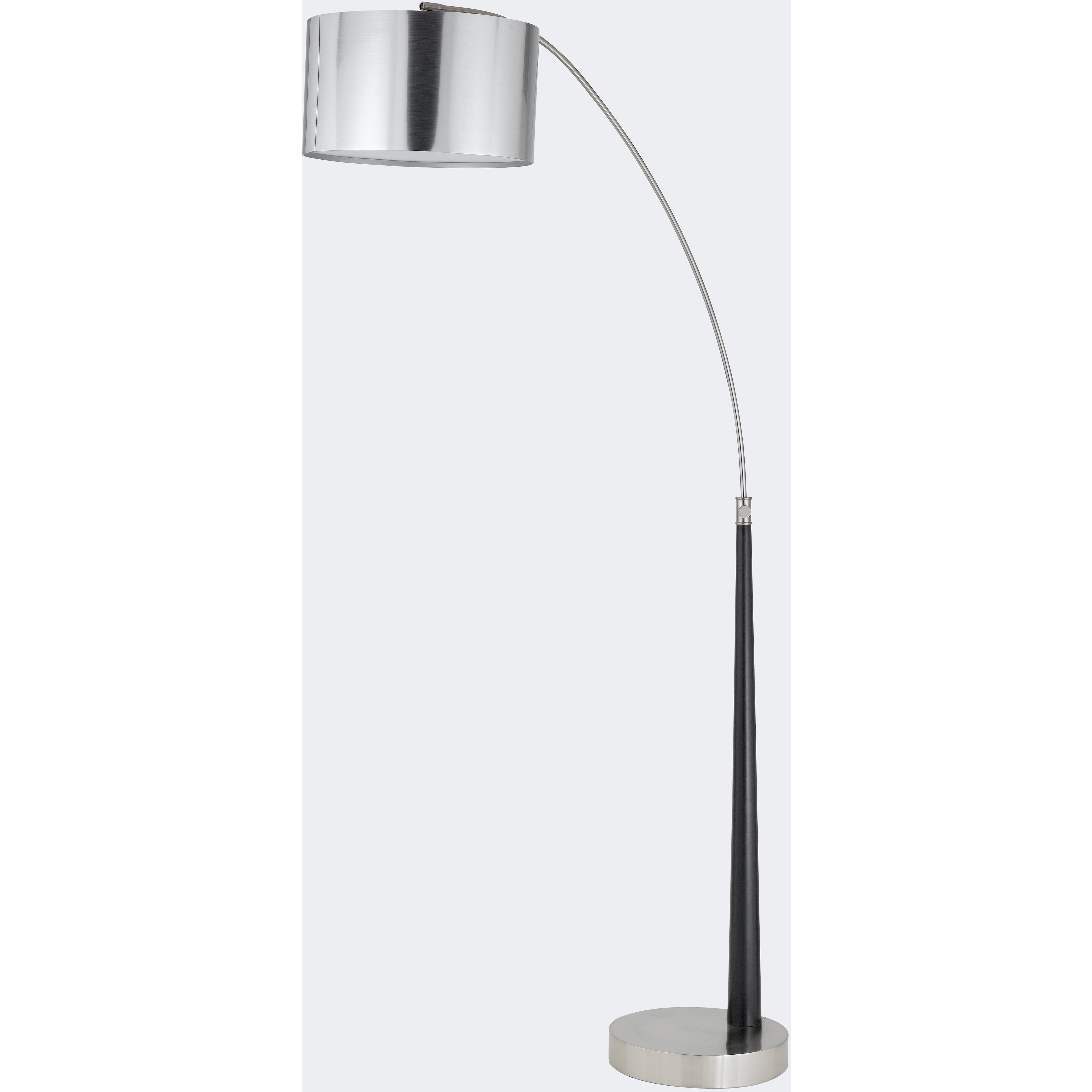 Signature 92 inch 150 watt Brushed Steel and Faux Wood Arc Floor Lamp Portable Light 