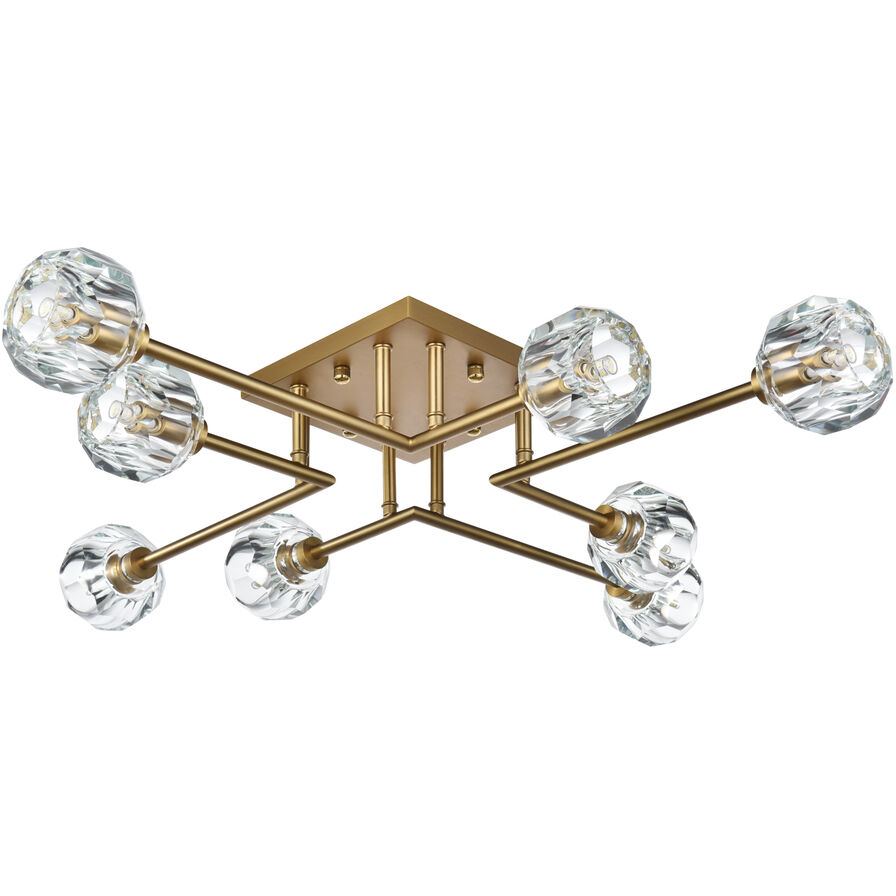 Eren 8 Light 31 inch Satin Gold Flush Mount Ceiling Light