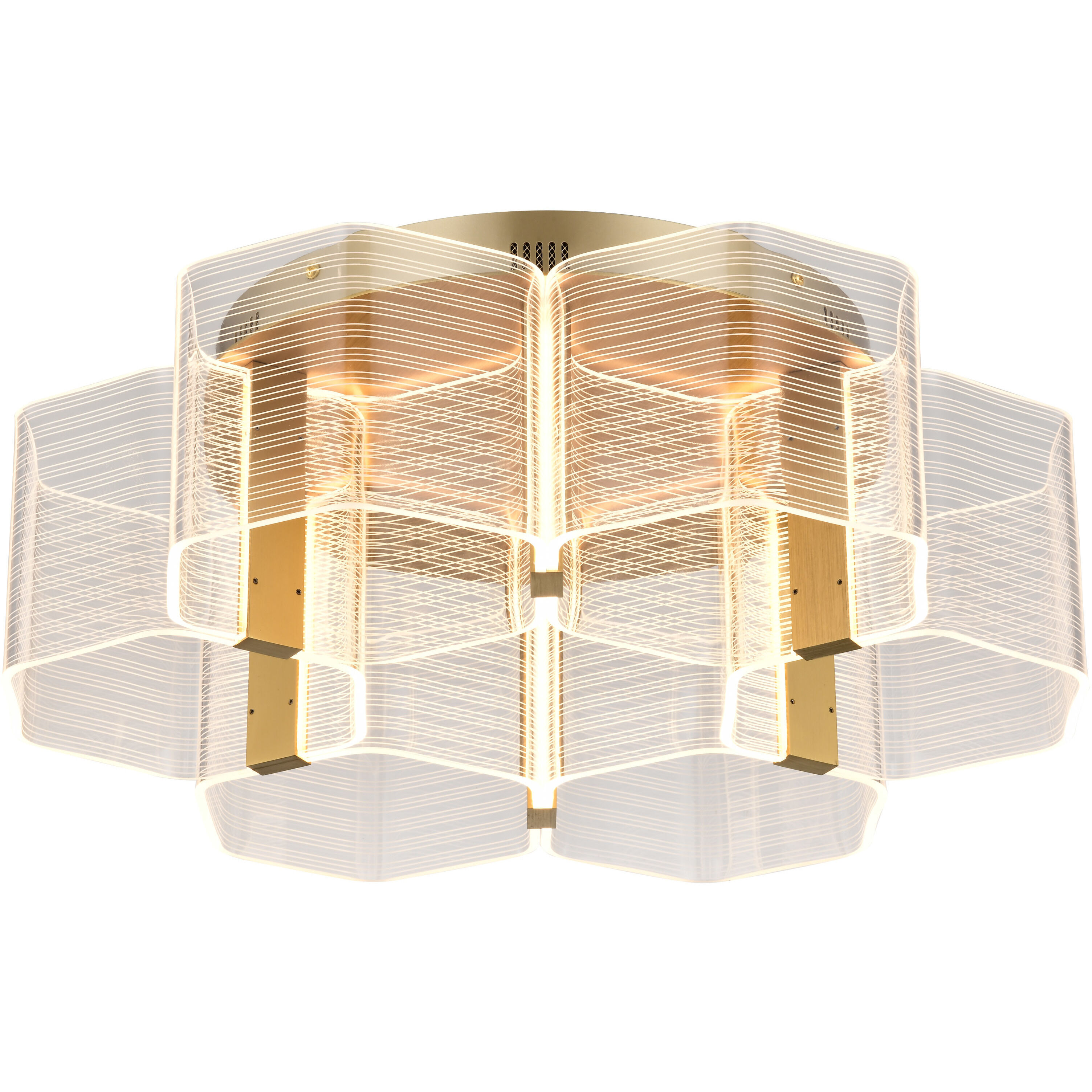 Kenzo LED 20.5 inch Polished Anodized Bronze Flush Mount Ceiling Light