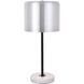 Exemplar 21 inch 40 watt Brushed Nickel and Black with White Marble Table lamp Portable Light in Burnished Nickel