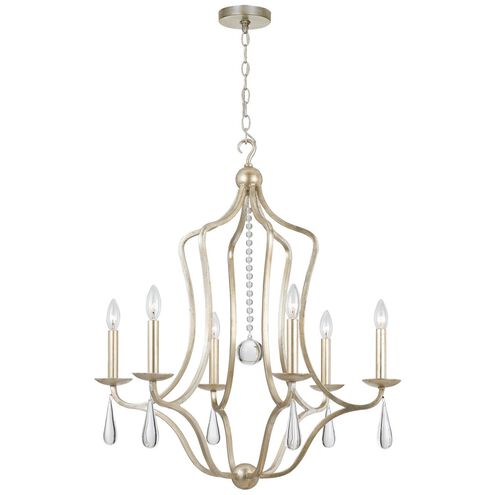 Manning 6 Light 26 inch Silver Leaf Chandelier Ceiling Light