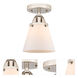 Nouveau 2 Small Cone LED 6.25 inch Polished Nickel Semi-Flush Mount Ceiling Light in Matte White Glass