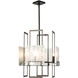 Geo 4 Light 20.9 inch Oil Rubbed Bronze Pendant Ceiling Light in Frosted
