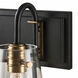 Bromyard 2 Light 16.4 inch Matte Black and Aged Brass Bath Vanity Wall Light, Luz Studio