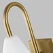 Kelly by Kelly Wearstler Cambre 7 inch 9 watt Matte White and Burnished Brass Task Wall Sconce Wall Light in Matte White / Burnished Brass