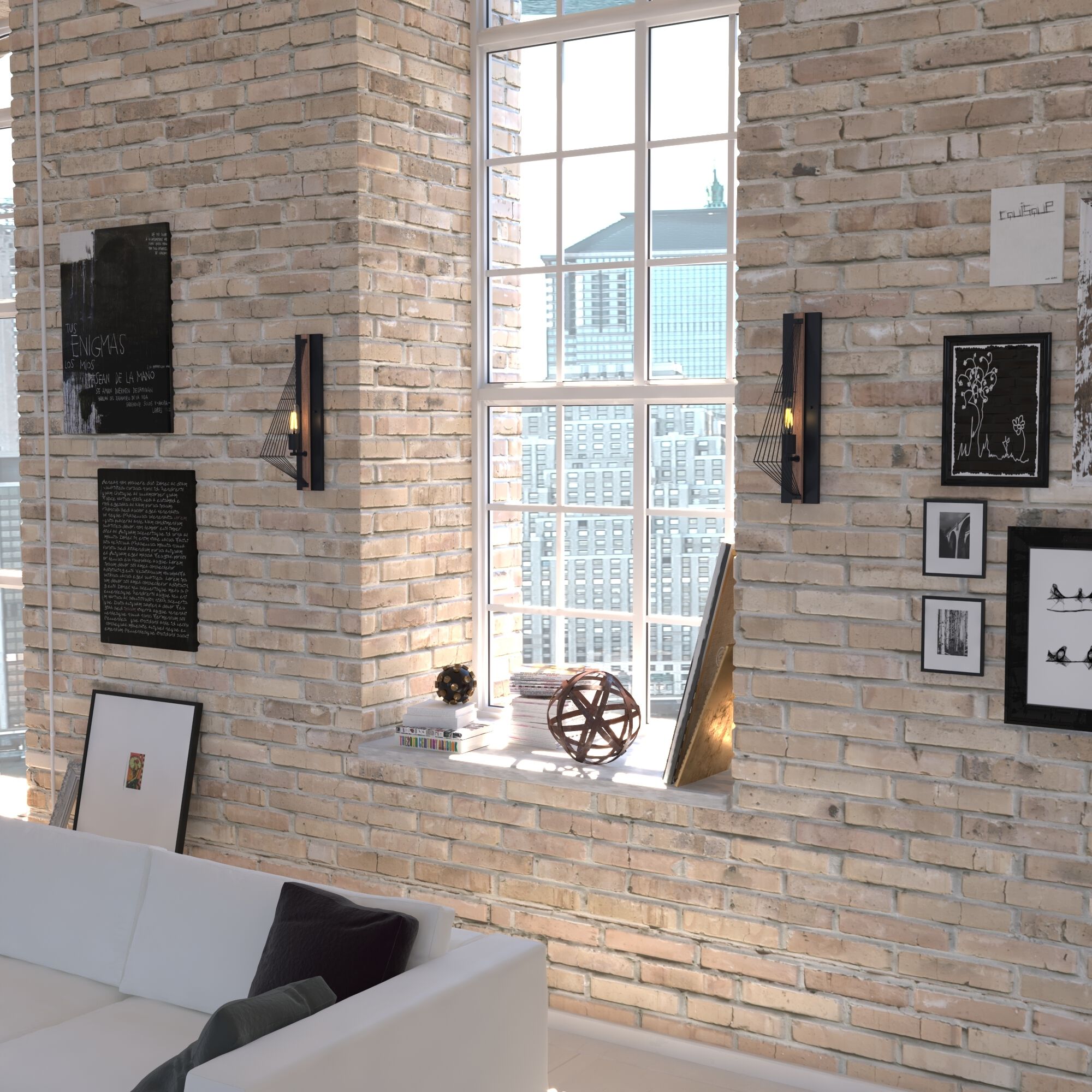 Dearborn LED 4.5 inch Black Iron and Burnished Oak Wall Light in Black Iron with Burnished Oak