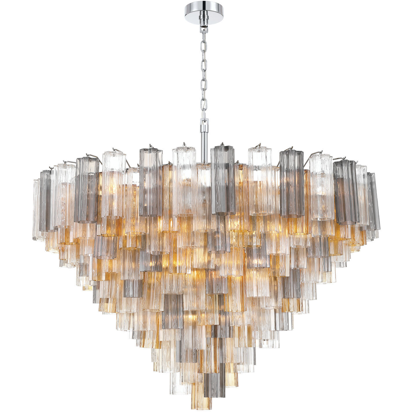 Addis 28 Light 49 inch Polished Chrome Chandelier Ceiling Light