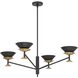 Tremolo LED 36 inch Textured Black and Champagne Gold Chandelier Ceiling Light