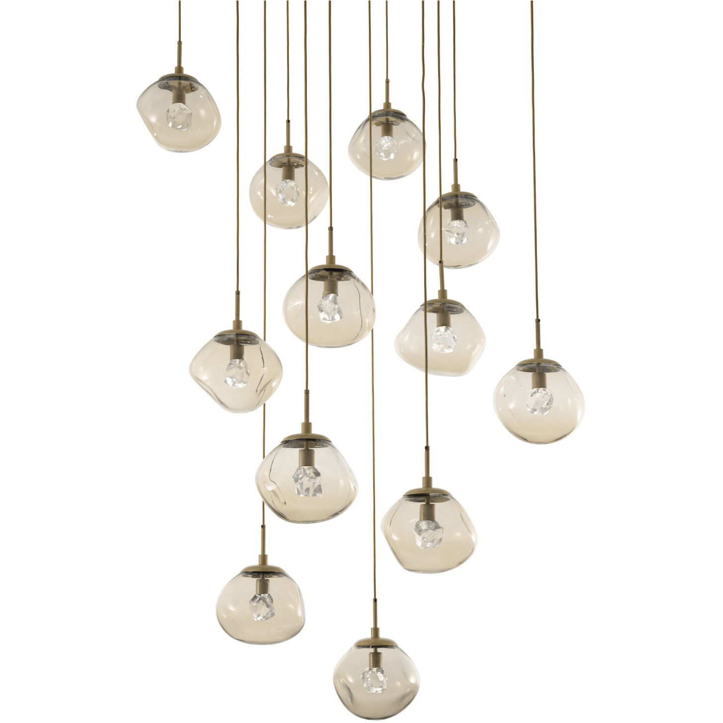 Nova LED LED Classic Silver Chandelier Ceiling Light, Square Multi-Pendant