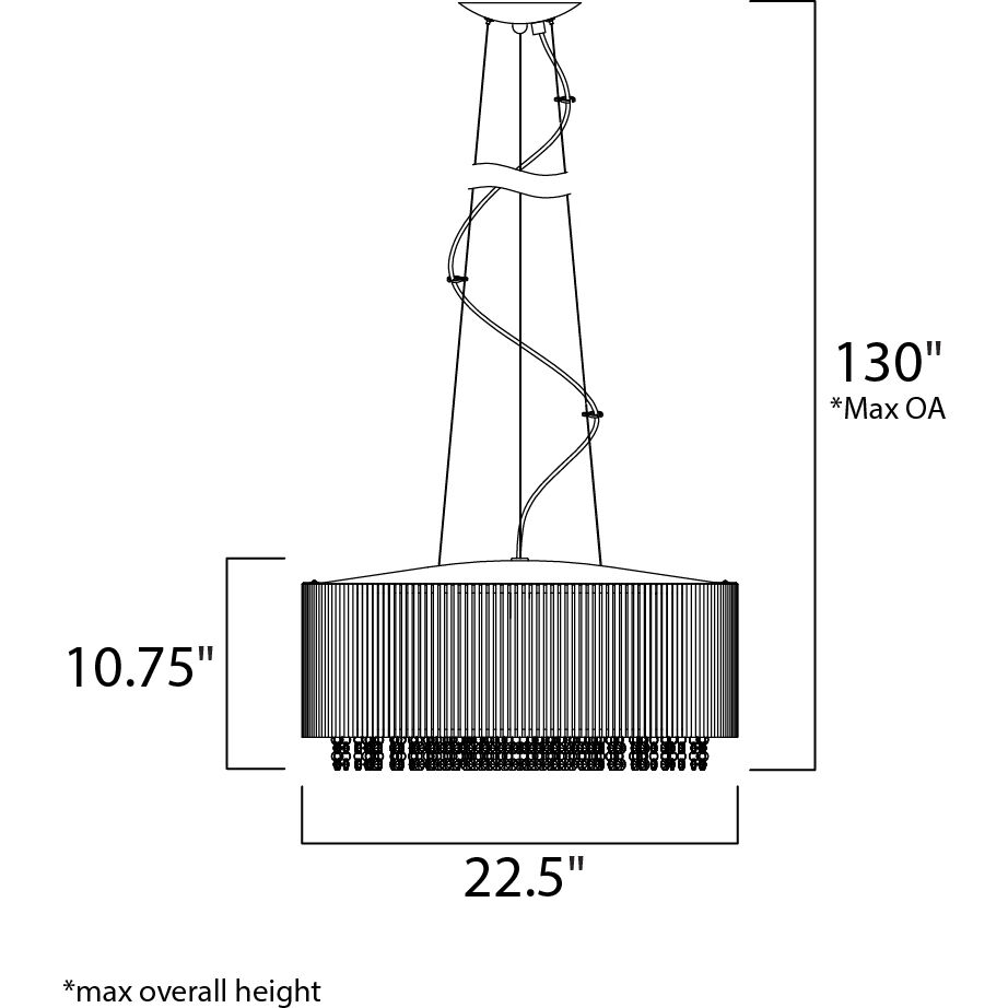 Spiral 10 Light 22.5 inch Polished Chrome Single Pendant Ceiling Light
