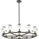 Revolve 12 Light 32.75 inch Clear Glass and Urban Bronze Chandelier Ceiling Light