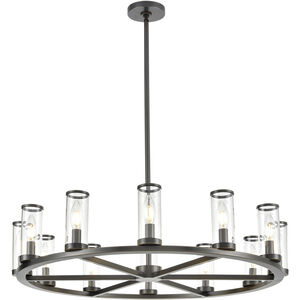 Revolve 12 Light 32.75 inch Clear Glass and Urban Bronze Chandelier Ceiling Light