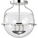 Amado 3 Light 14 inch Polished Nickel Semi Flush Mount Ceiling Light