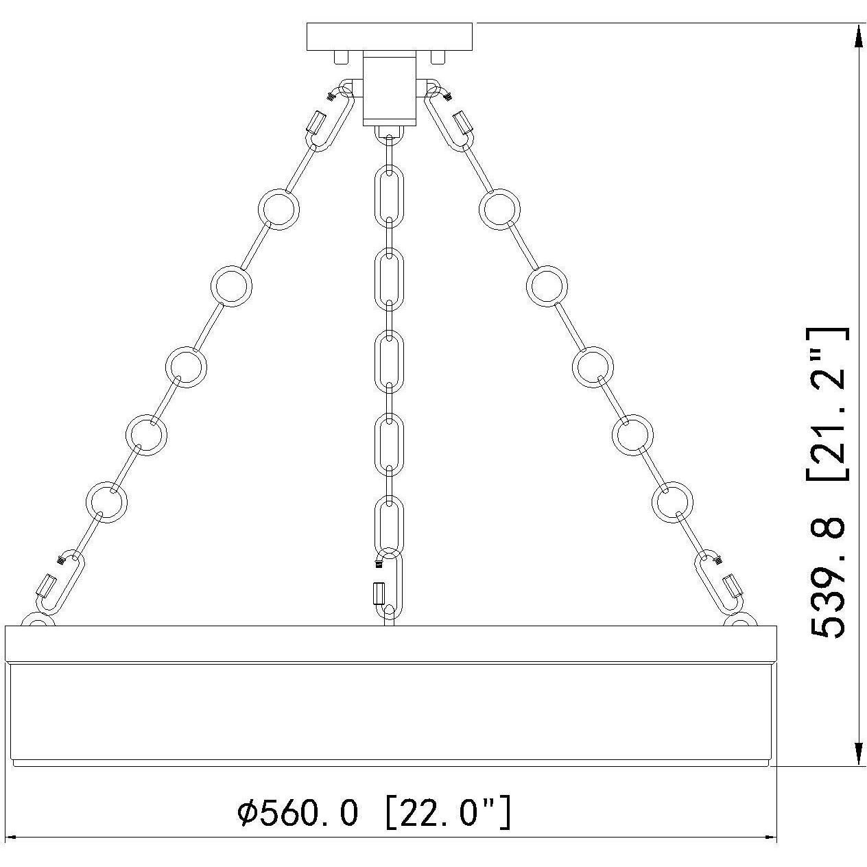 Anders LED 22 inch Rubbed Brass Semi Flush Mount Ceiling Light