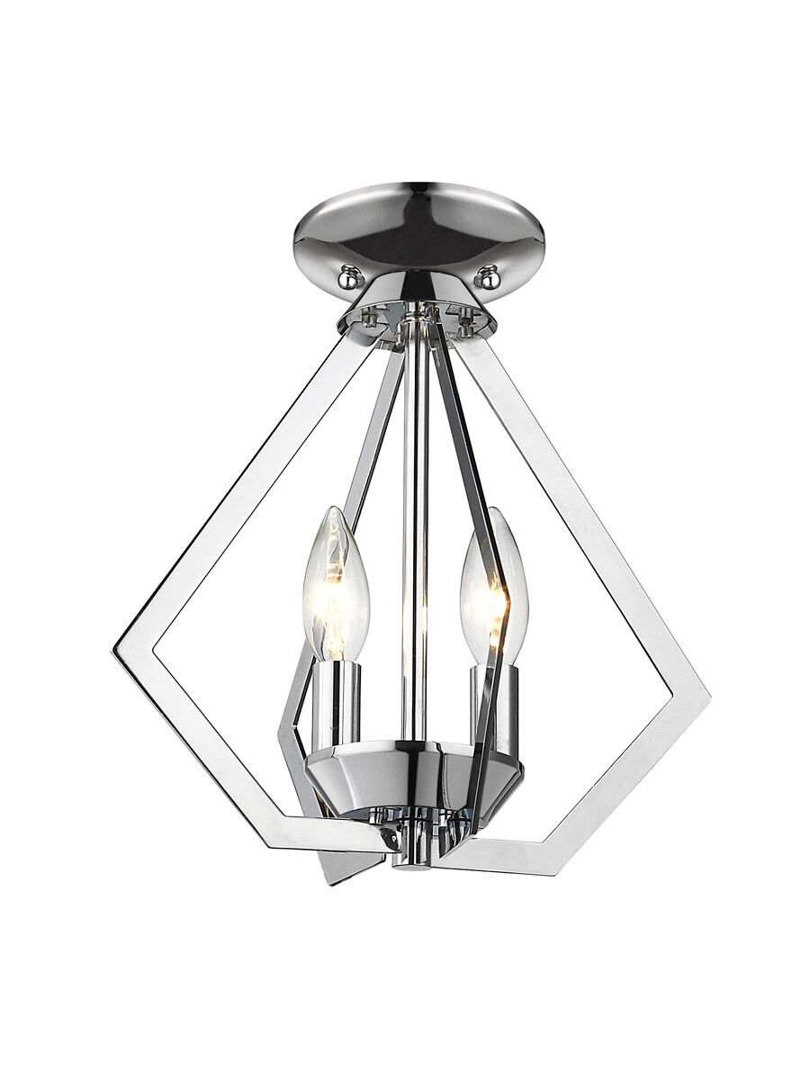Prism 2 Light 11 inch Polished Chrome Convertible Mini Chandelier/Ceiling Mount Ceiling Light