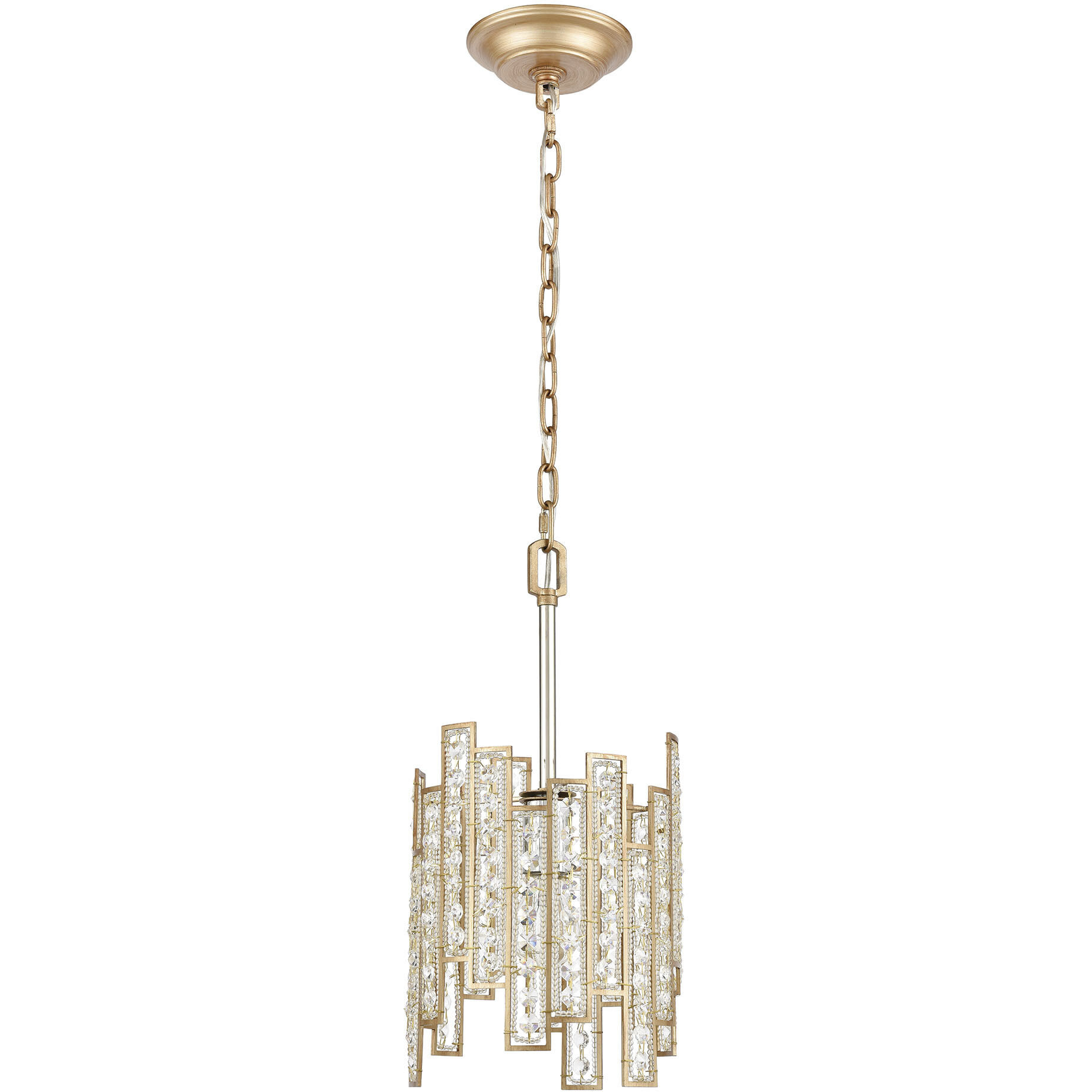 Equilibrium 1 Light 8 inch Matte Gold with Polished Nickel Mini Pendant Ceiling Light