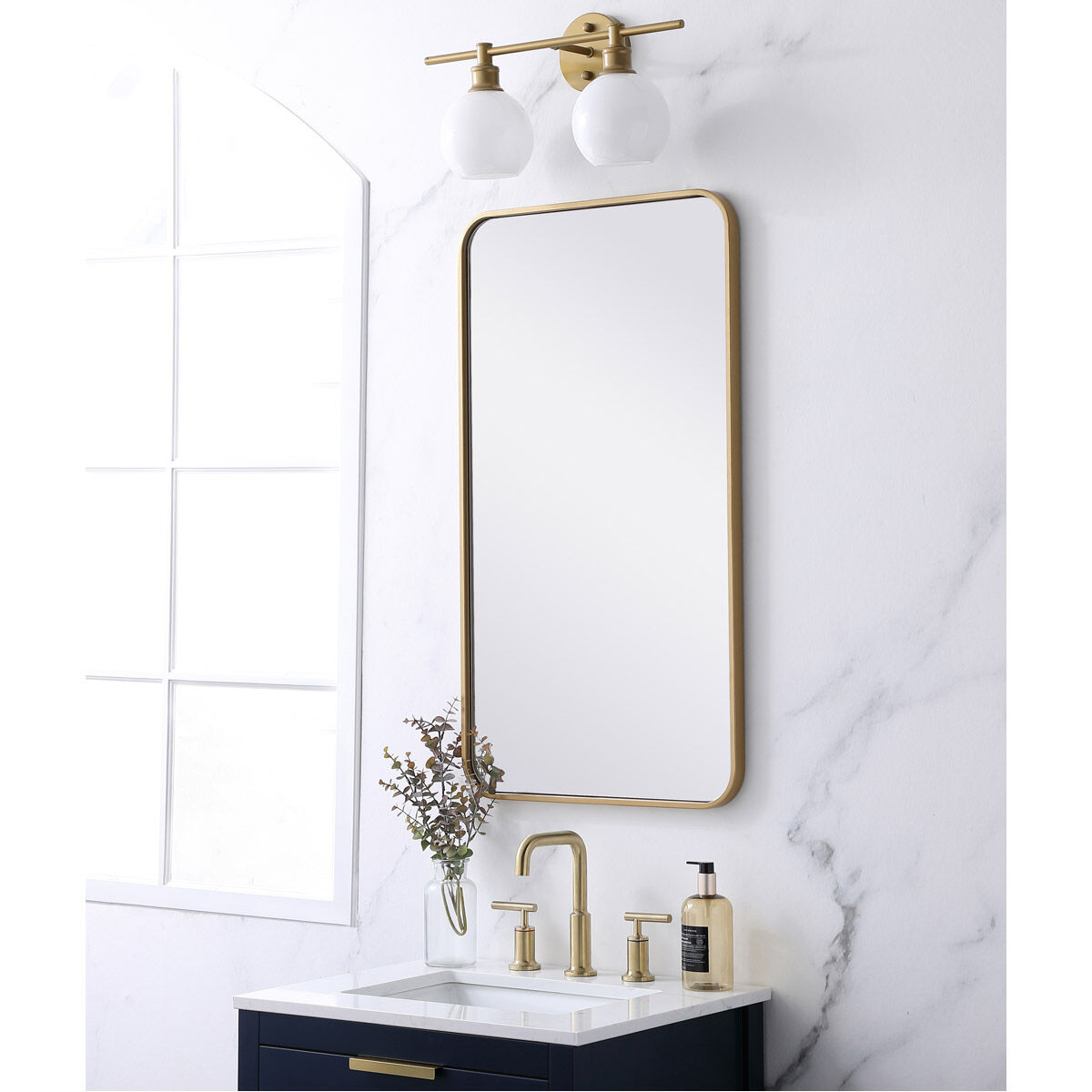 Evermore 36 X 20 inch Brass Mirror