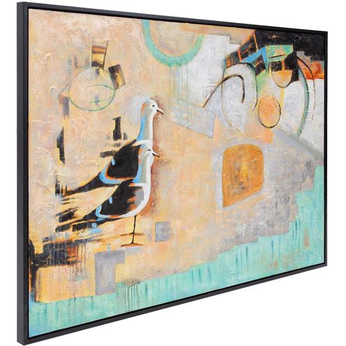Day At The Beach 61.75 X 41.75 inch Hand Painted Canvas