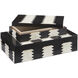 Arrow 9.25 inch Black and White and Natural Boxes, Set of 2, Jamie Beckwith Collection